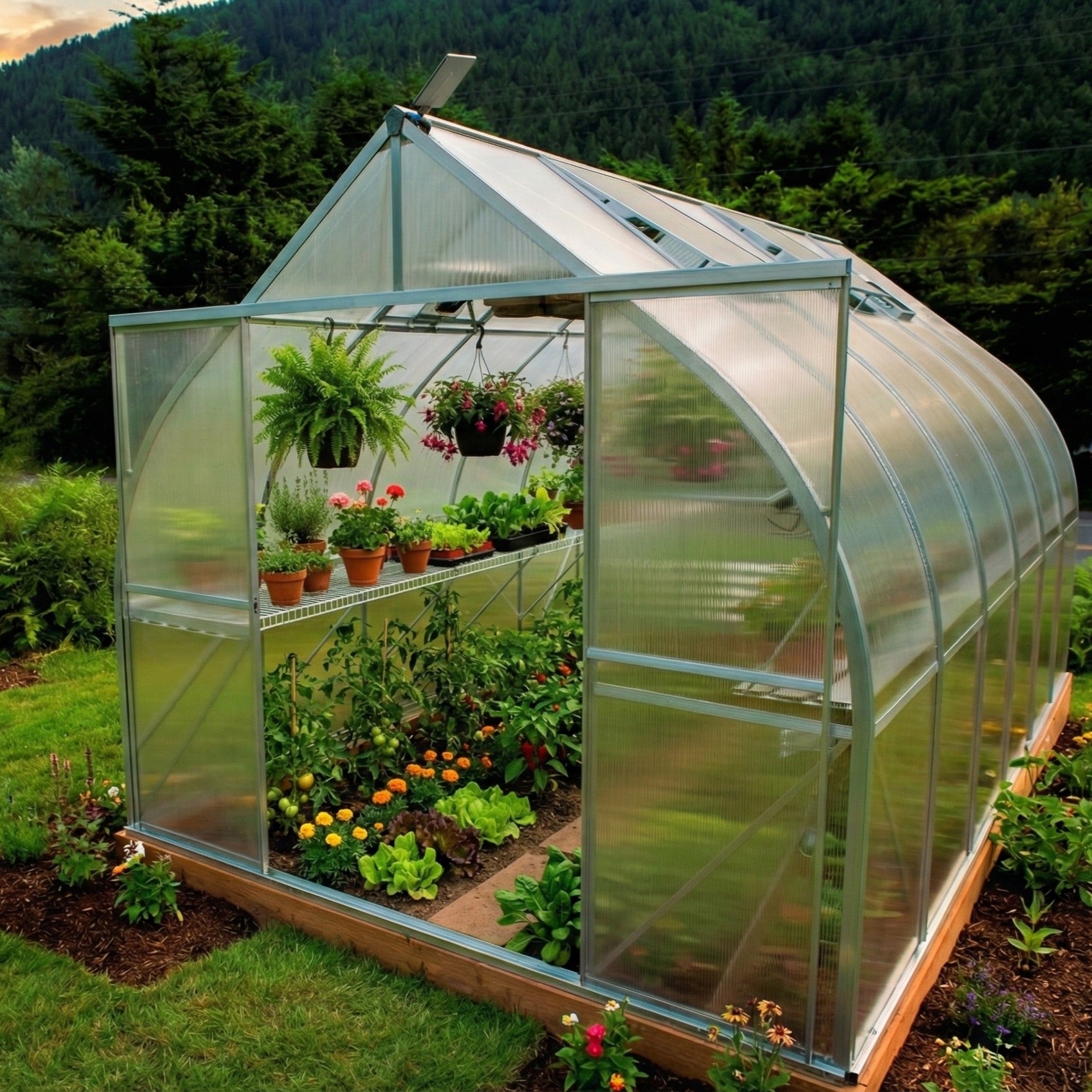 greenhouse for indoor plants Virtue 9x14 Greenhouse by ClimaPod – Heavy-Duty Aluminum Frame, 6mm Twin-Wall Polycarbonate, and Solar-Powered Ventilation – ClimaPod Greenhouses