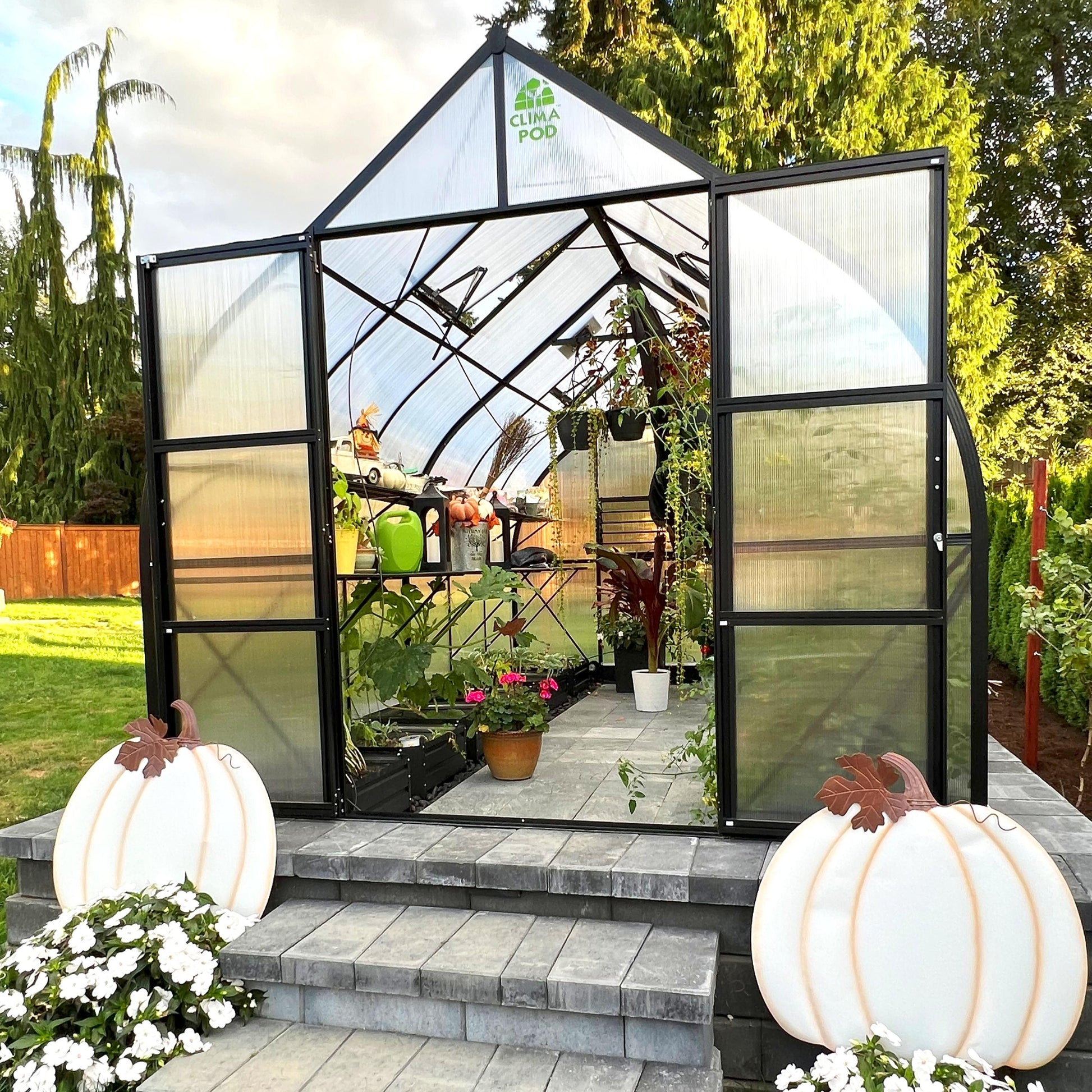 ClimaPod Virtue Black 9x14 HD Greenhouse 6mm polycarbonate and black painted aluminum framing product image