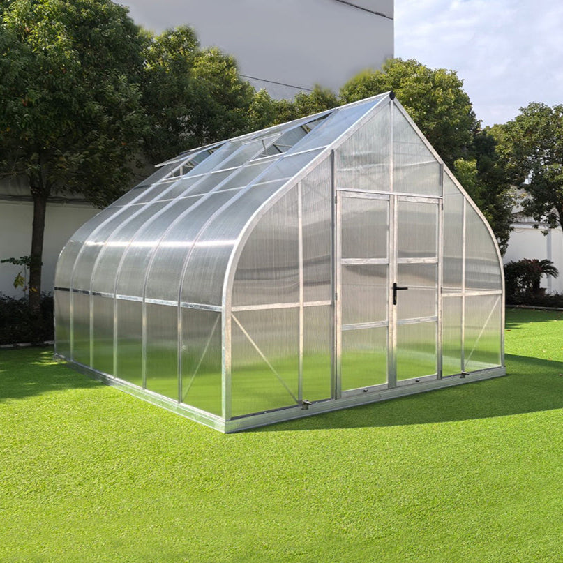 ClimaPod Titan 12x14 21 28 Hinged doors Greenhouse reinforced aluminum frame and 10 mm polycarbonate