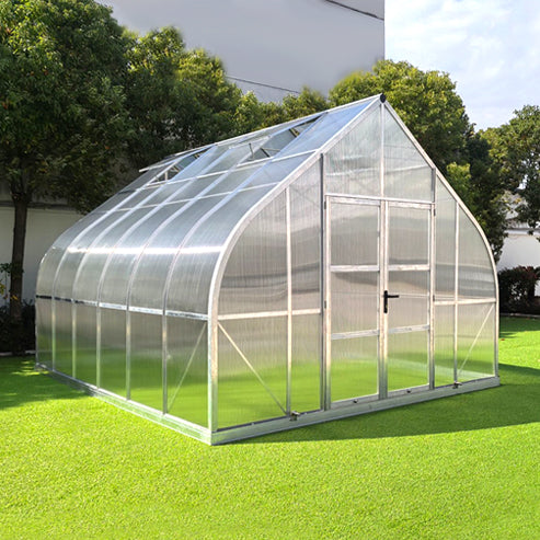 ClimaPod Titan 12x14 21 28 Hinged doors Greenhouse reinforced aluminum frame and 10 mm polycarbonate main product image