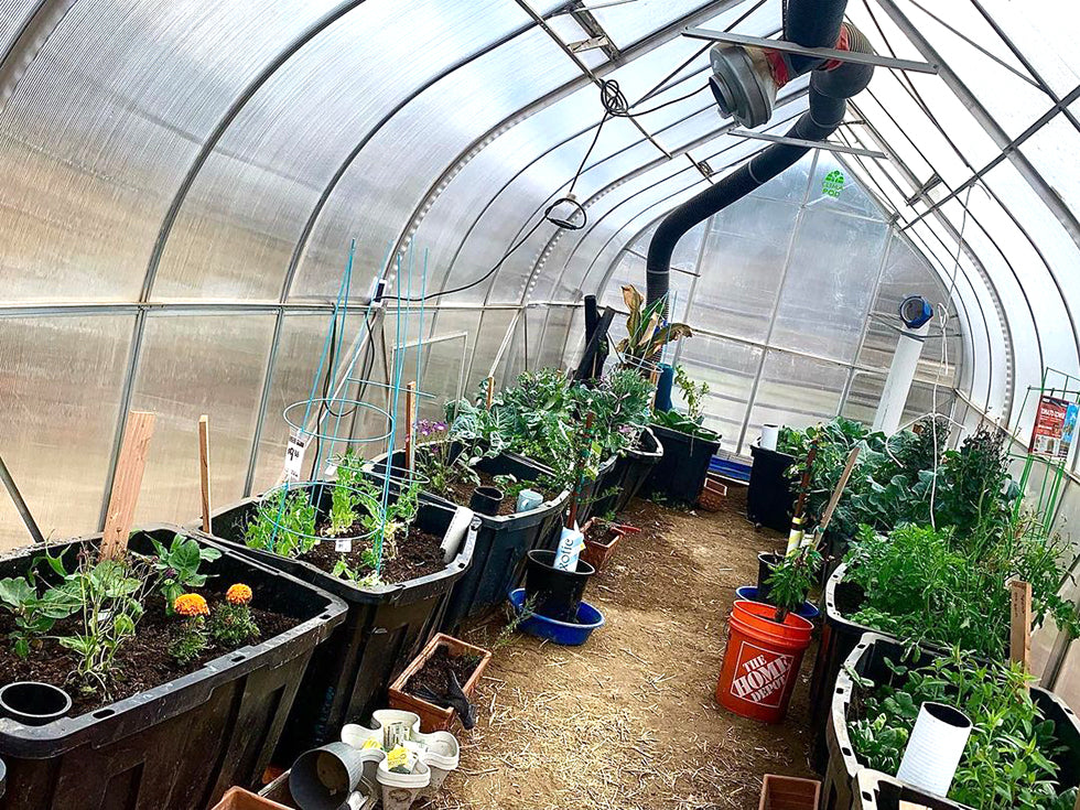 ClimaPod Virtue 9x28 Sliding Doors Greenhouse inside view