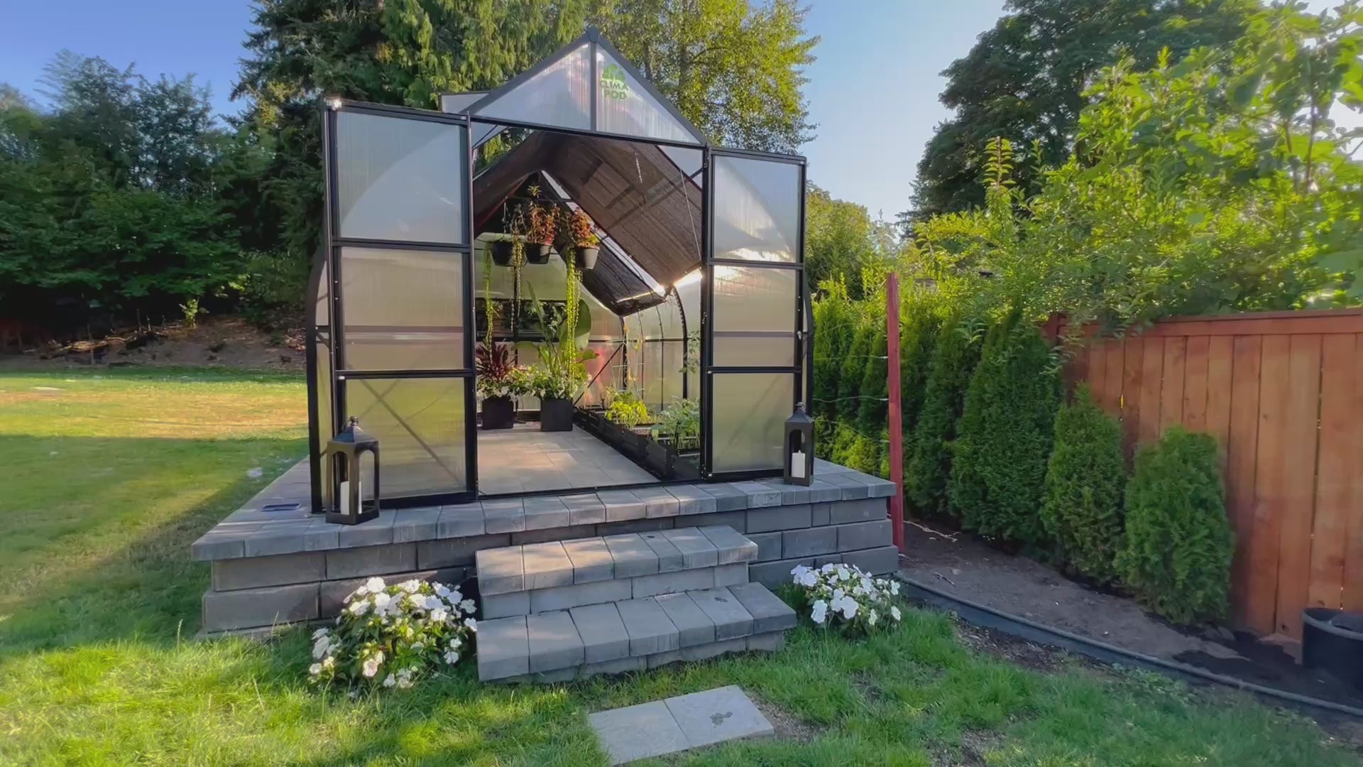 ClimaPod Virtue Black 9x14 Hinged Doors Greenhouse video review