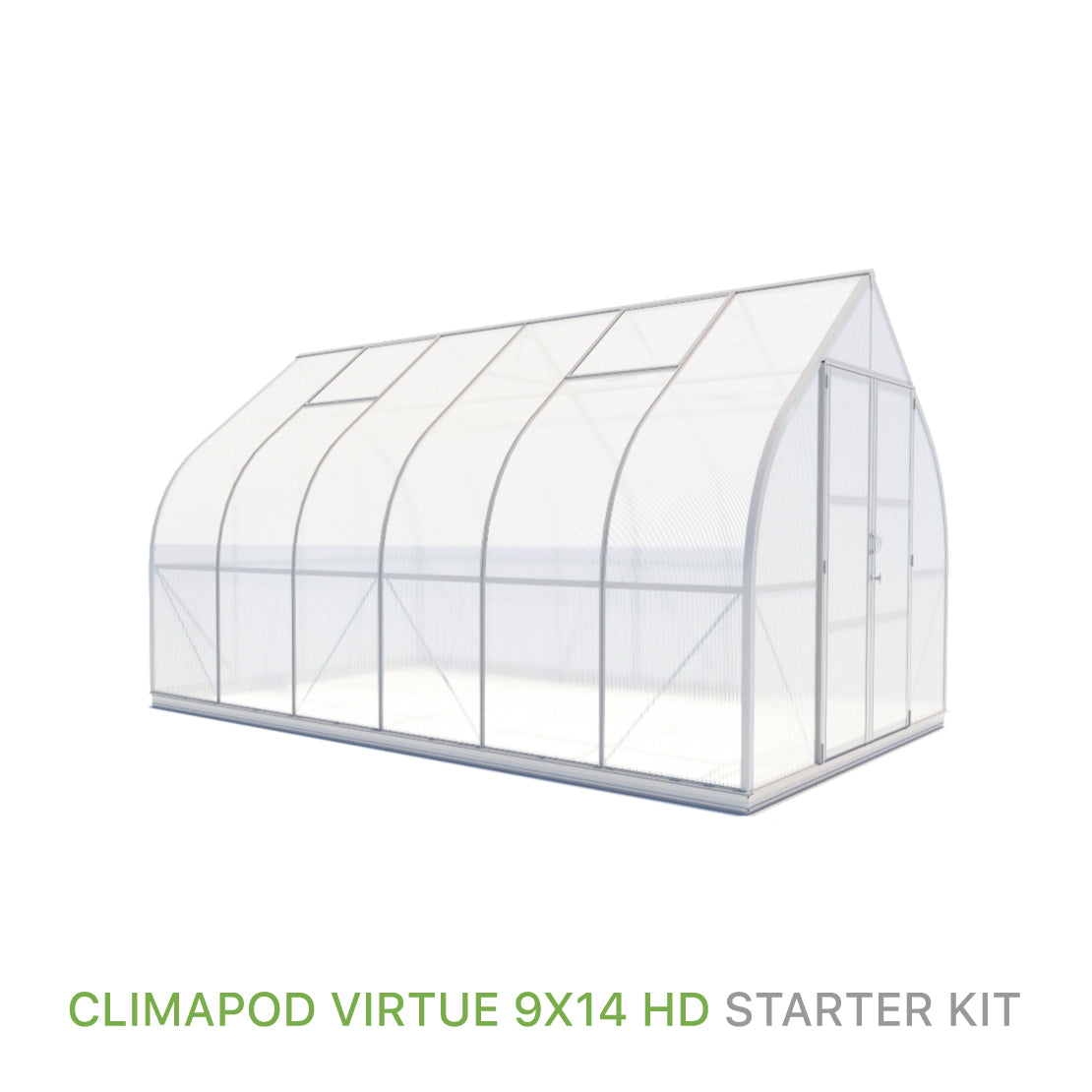 ClimaPod Virtue 9x14 Hinged Doors Greenhouse Starter Kit for sale