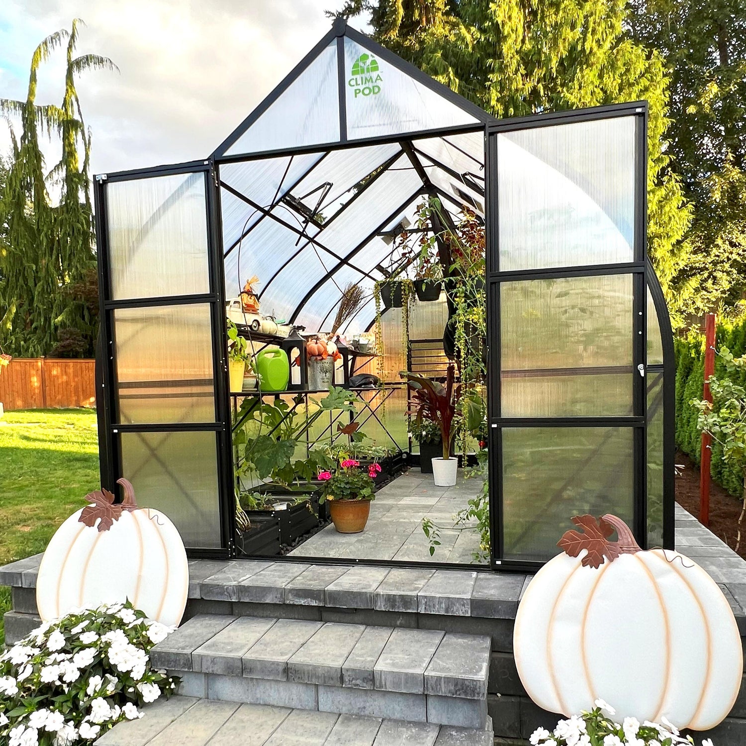 ClimaPod Virtue Black 9x14 HD Greenhouse 6mm polycarbonate and black painted aluminum framing product image