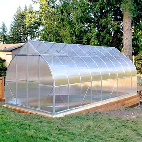 ClimaPod Virtue 9x21 Sliding Doors Greenhouse sturdy aluminum frame with 6mm polycarbonate